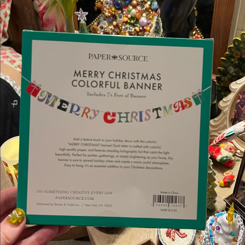 Paper Source MERRY CHRISTMAS Red and Green Christmas Banner